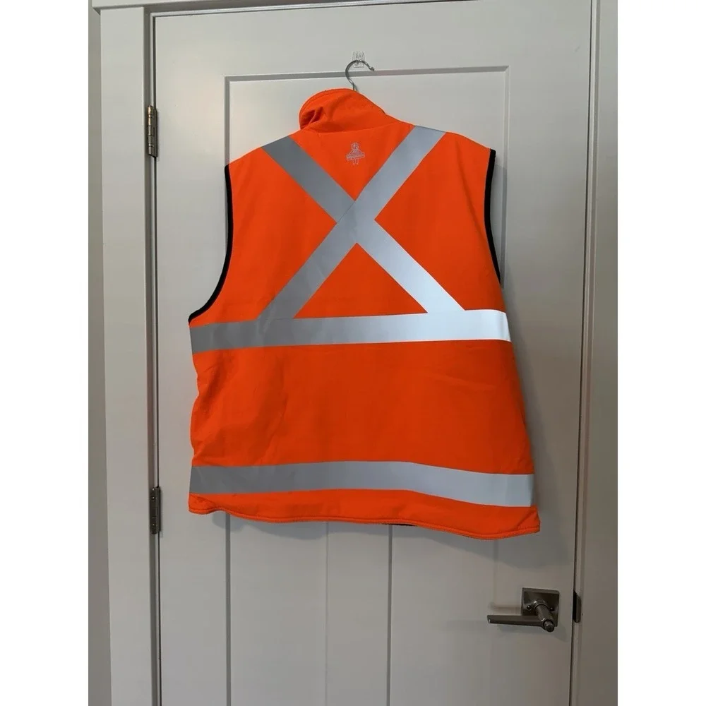 NEW RefrigiWear HiVis Reversible Softshell Safety Vest Orange Men's Size XL 9499